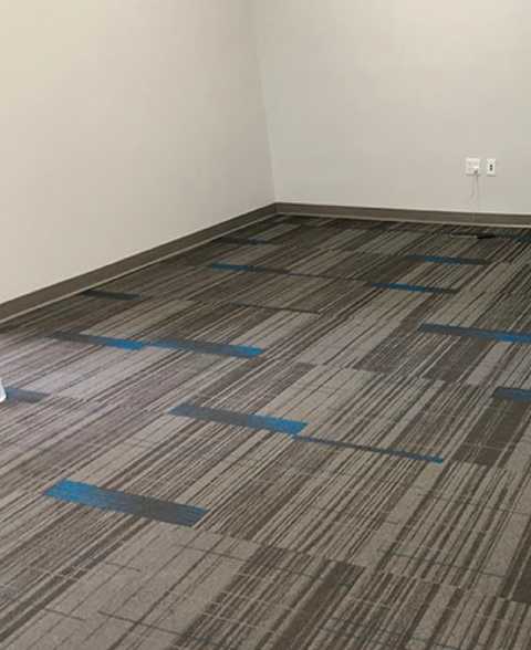 Office breakroom with laminate flooring