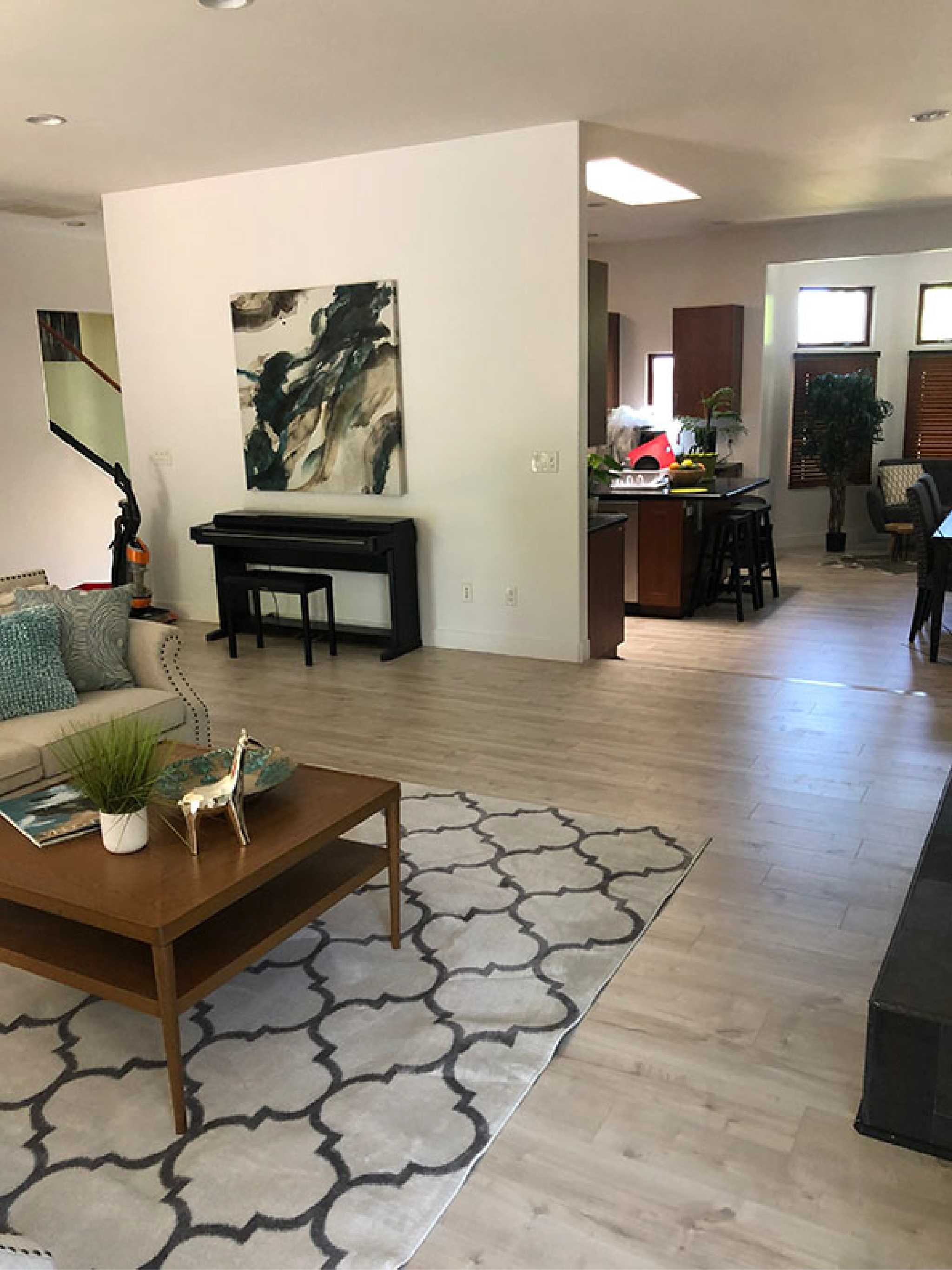 Living room with laminate flooring