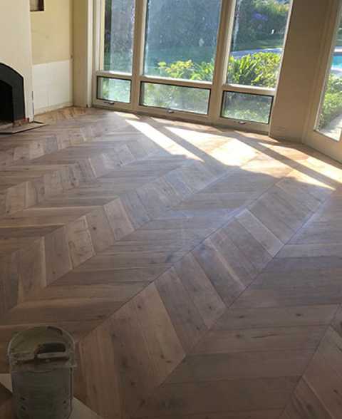 Office breakroom with laminate flooring